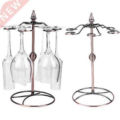 2pcs Wine Glass Holder Draining Rack With 6 Hooks Tabletop