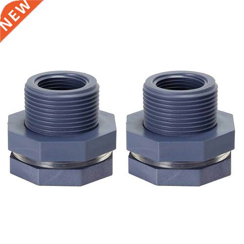 2pcs Home Bulkhead Fitting Rain Barrel Adapter Water Tank