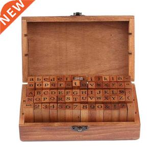 Wooden Stamps AlPhaBet Digital Letters Seal 70 Pcs Handwrite