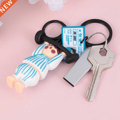 2PCS Cartoon Weightlifting Keychains Couple Key Rings