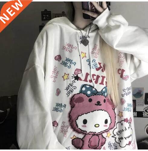 Anime Hoodie Women Vintage Oversized Cute Hoodie Autumn Kawa