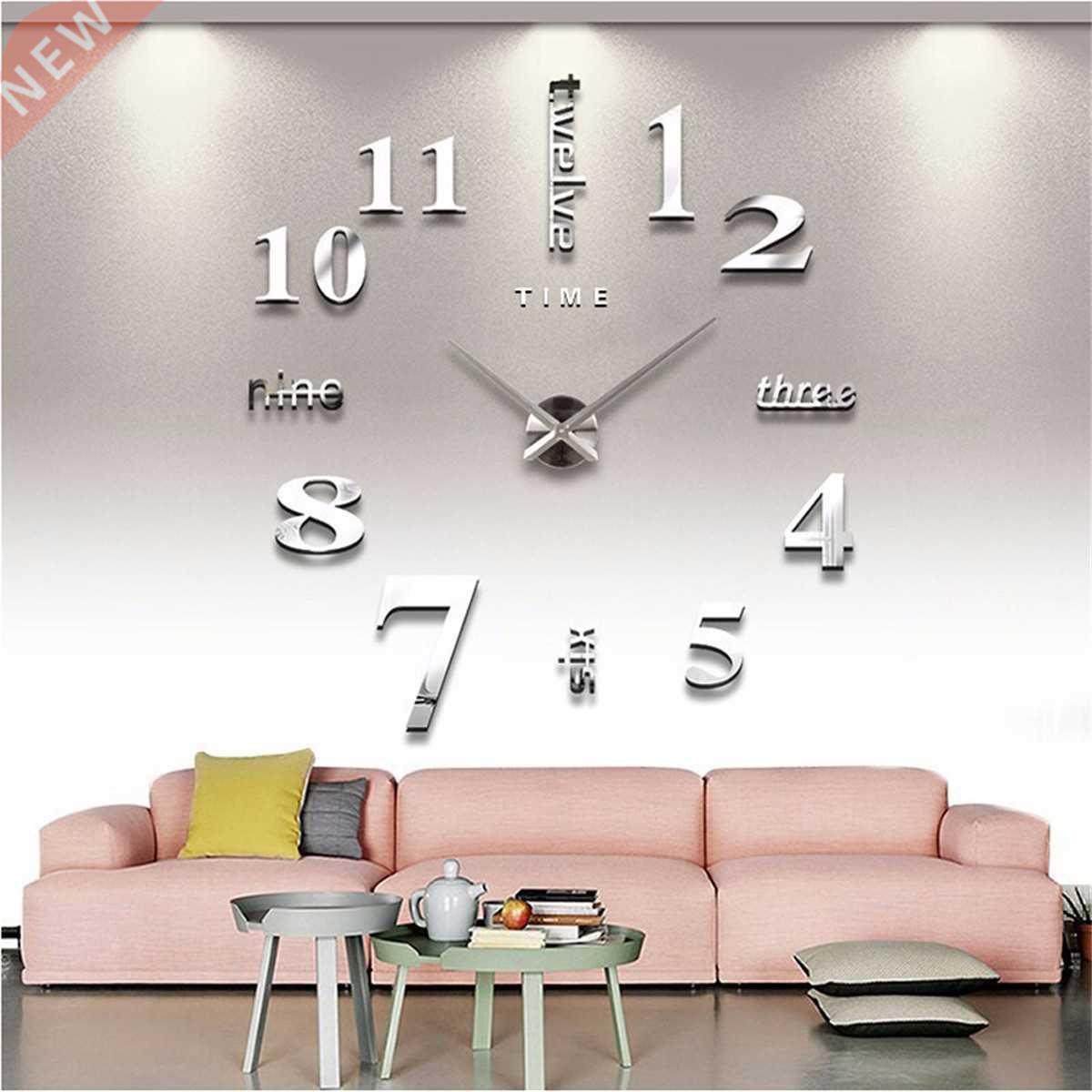 3D Wall Clock Mirror Wall Stickers Creative DIY Wall Clocks