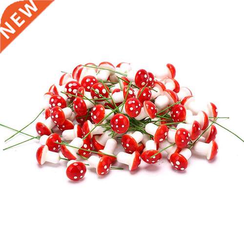 100pcs/lot Colorful Artificial Mini Mushroom model Fairy Gar