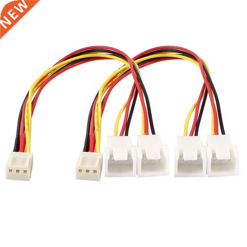 2 x 3 pin PC fan splitter extension cable female 20 cm