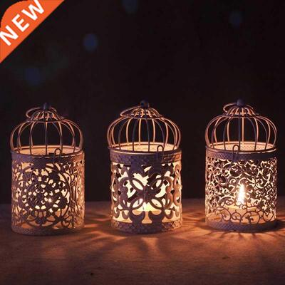 Hollow Holder Candlestick Tealight Hanging Lantern Bird