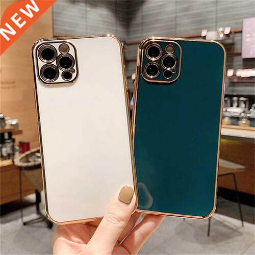 Ottwn Solid Plting Lens Protection Phone Cse For iPhone 12