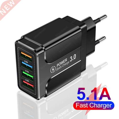 4 USB Fast Charger Quick Charge QC 4.0 3.0 Universal Wall Fo