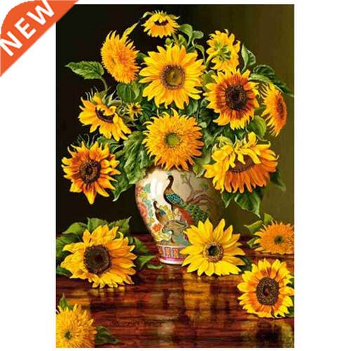 DIY Diamond Painting Sunflower Vase Cross Stitch Kit Full Dr