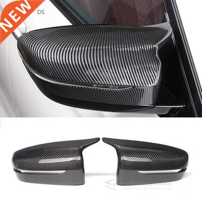 A Pair Rearview Mirror Cover Cap Carbon Black Gloss Black Fo