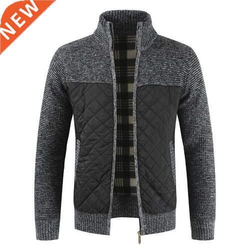 Dropshipping 2019 Autumn Winter Sweater Men Solid Patchwork