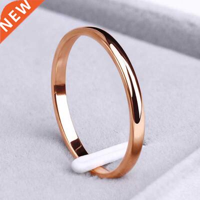 CACANA Stanless Steel Rngs Rose Gold Ant-allergy Smooth S