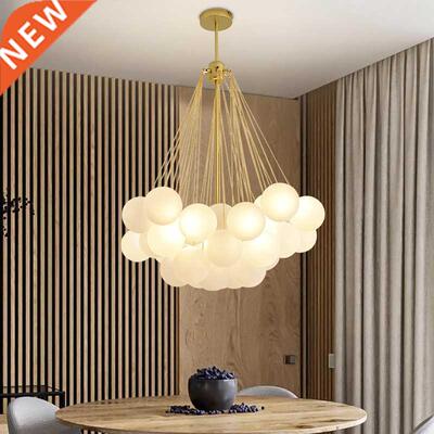Nordic Frosted Glass Ball Chandeliers Children's Room Modern