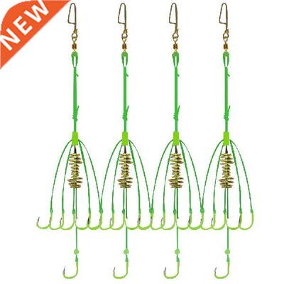 4pcs Metl Fishing Hook Set with Brbed Fishhook Jig