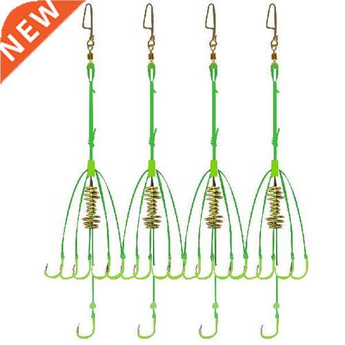 4pcs Metl Fishing Hook Set with Brbed Fishhook Jig