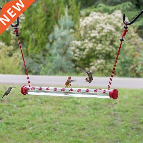 Long Tube Bird Feeder with Hanging Rope Transparent
