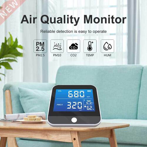 1pc Portable Air Quality Monitor Temperature Humidity