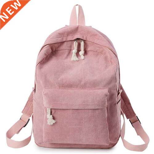 College Style Soft Fabric Backpack School Bag Female Corduro