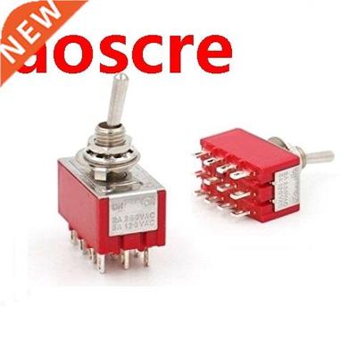 2 Pcs AC 250V 2A 120V 5A 12 Pin 4PDT MTS-402 ON/ON MTS-403