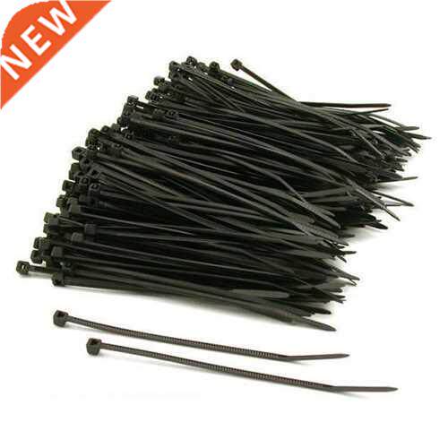 300Pcs Black Nylon Cable Zip Ties Self Locking 2.5 x 100mm