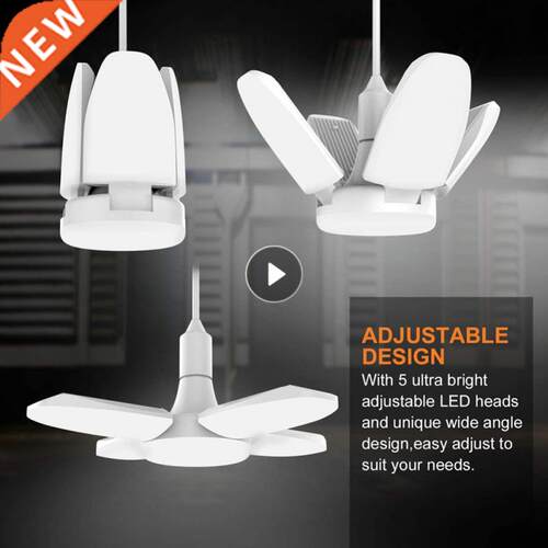 38W Indurial Lighting 52 LED Garage Light Foldable Fan