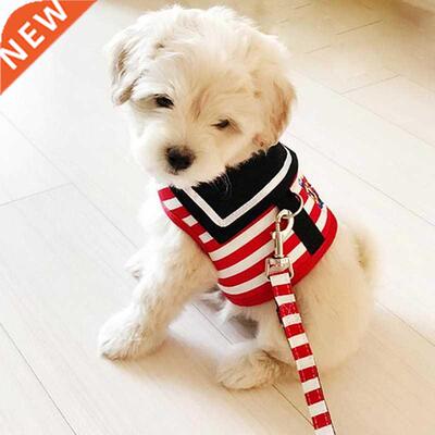 Adjustable Dog Collar Harness Leash Creatve Navy Sut Style