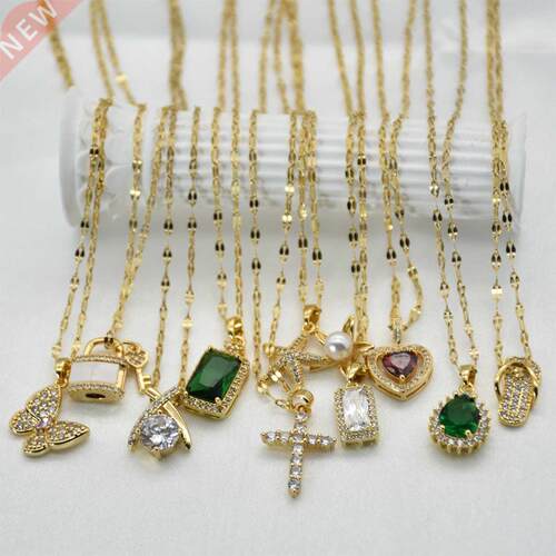 Stainless Steel Chain Gold Necklace for Women Elegant Style
