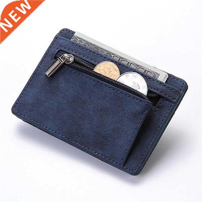 Ultra Thin Mini Wallet Men's Small Wallet Business PU Leathe