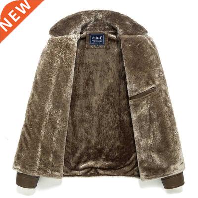 New Sprng Mens Leather Jackets Wnter Warm Coat Plus Thck