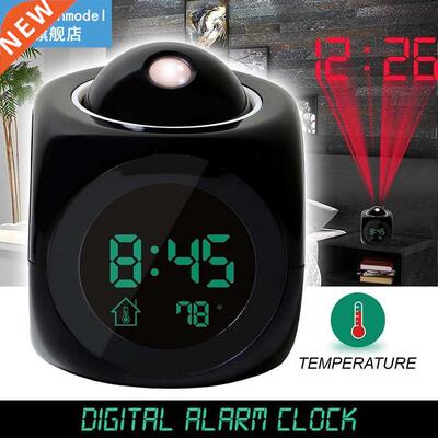 Projection Digital Weather LCD Snooze Clock Bell Alarm Displ