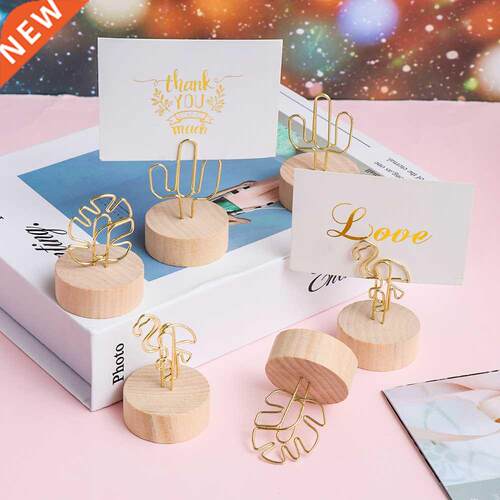 1PC Wooden Photo Clip Memo Name Card Hanging Stand Note Ite
