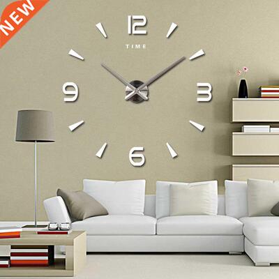Large Wall Clock Quartz 3D DIY Big Watch Decorative Kitchen