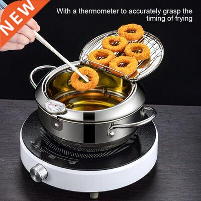 2.2/.2L Deep Frying Pot Stainless Steel Fryer Tempura Fryer