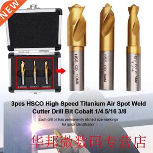 3pcs Cutter Drill Bit Cobalt Removable Titanium Air Coating