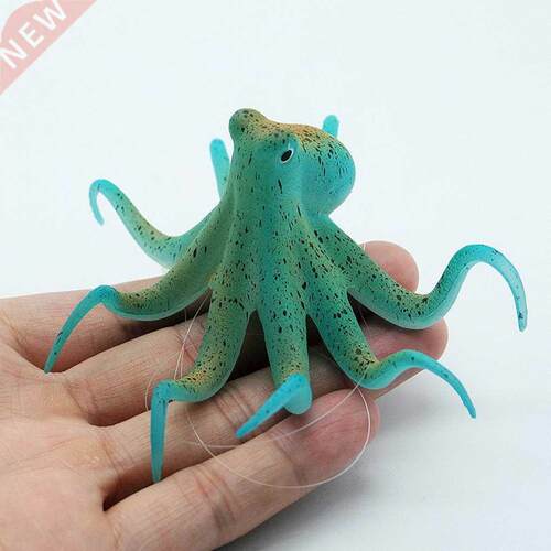 Fluorescent Artificial Octopus Aquarium Ornament with Suctio