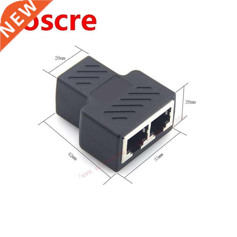 2Pcs Female to two Female 8P Network Rj45 Adapter 8Pin Ether