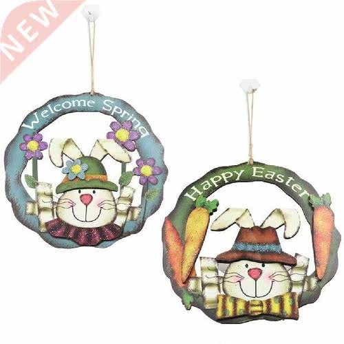 New Easter Wooden Wreath Door Hanging Sign Easter Egg