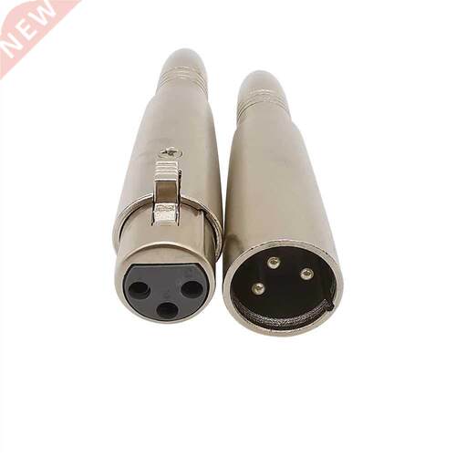 Metal 3 Pin XLR Male Female Plug to 6.5mm Female Jack Audio