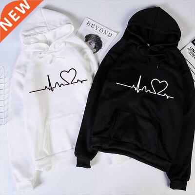 Women Hoodies Casual Harajuku Love Printed Hoodie Autumn Win