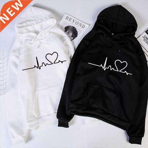 Women Hoodies Casual Harajuku Love Printed Hoodie Autumn Win