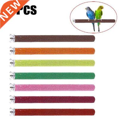 5pcs Bird Parrot Perch Stand Holder Color Emery Toys