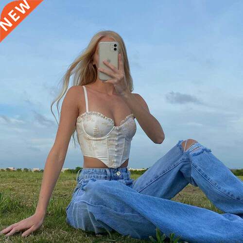 high quality Corset Top Y2k Women 2022 New Arrivals Mesh Flo