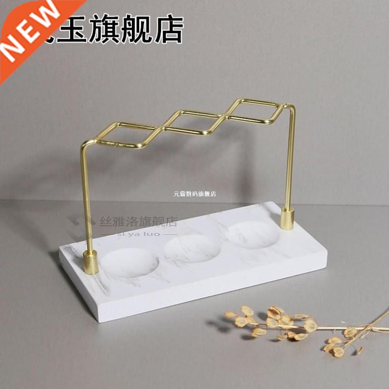 Makeup Organizer Toothbrush Holder Stand with Marble Vein Ba