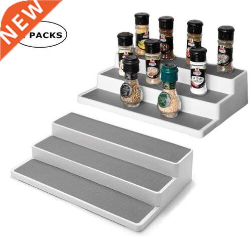 2Pcs Layered Shelves Kitchen Spice Rack Jar Storage Organiz