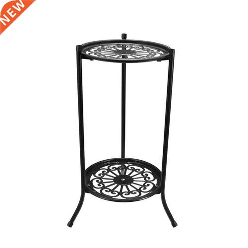 Iron Art Home Decor Double Layer Potted Plant Stand Storage
