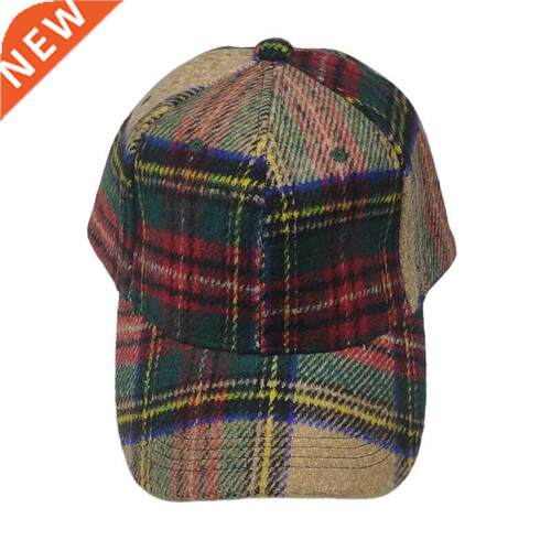 Adjustable Plaid Tweed Vintage Men Cap Country Baseball Hat