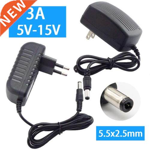 3A DC 5V 6V 8V 9V 10V 12V 15V Power Adapter AC 110-240V US E