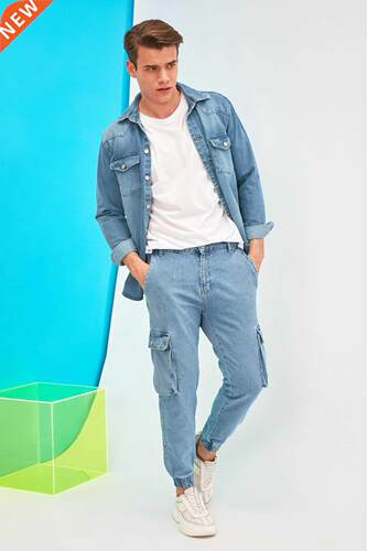 ndyol Men Loose Fit Cargo Jogger Jeans TMNSS21JE0118