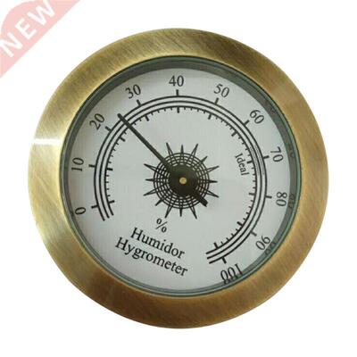 Hot Selling Round Glass Analog Hygrometer For Humidors Gold