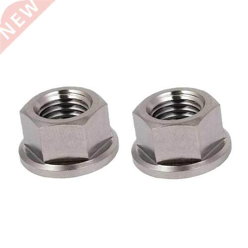 2Pcs M10 x 1.25 mm Non-Slip TC4 Titanium Ti Flanged Nut for