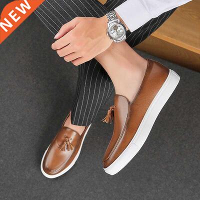 Italy Men Casual Shoes Autumn Leather Loafers Office Shoes F